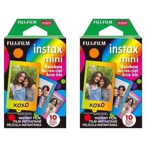 2 Packs Fujifilm Instax Mini Instant Film Rainbow 10 Sheets Per Box - NEW!